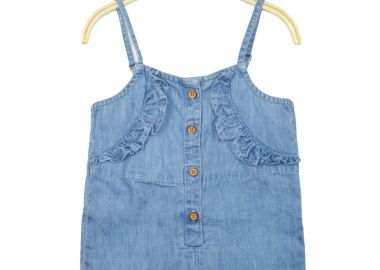 Ολόσωμο τζην σορτς για βρεφικό κορίτσι (3 - 18 μηνών) | ΜΠΛΕ ΤΖΗΝ - Energiers - 